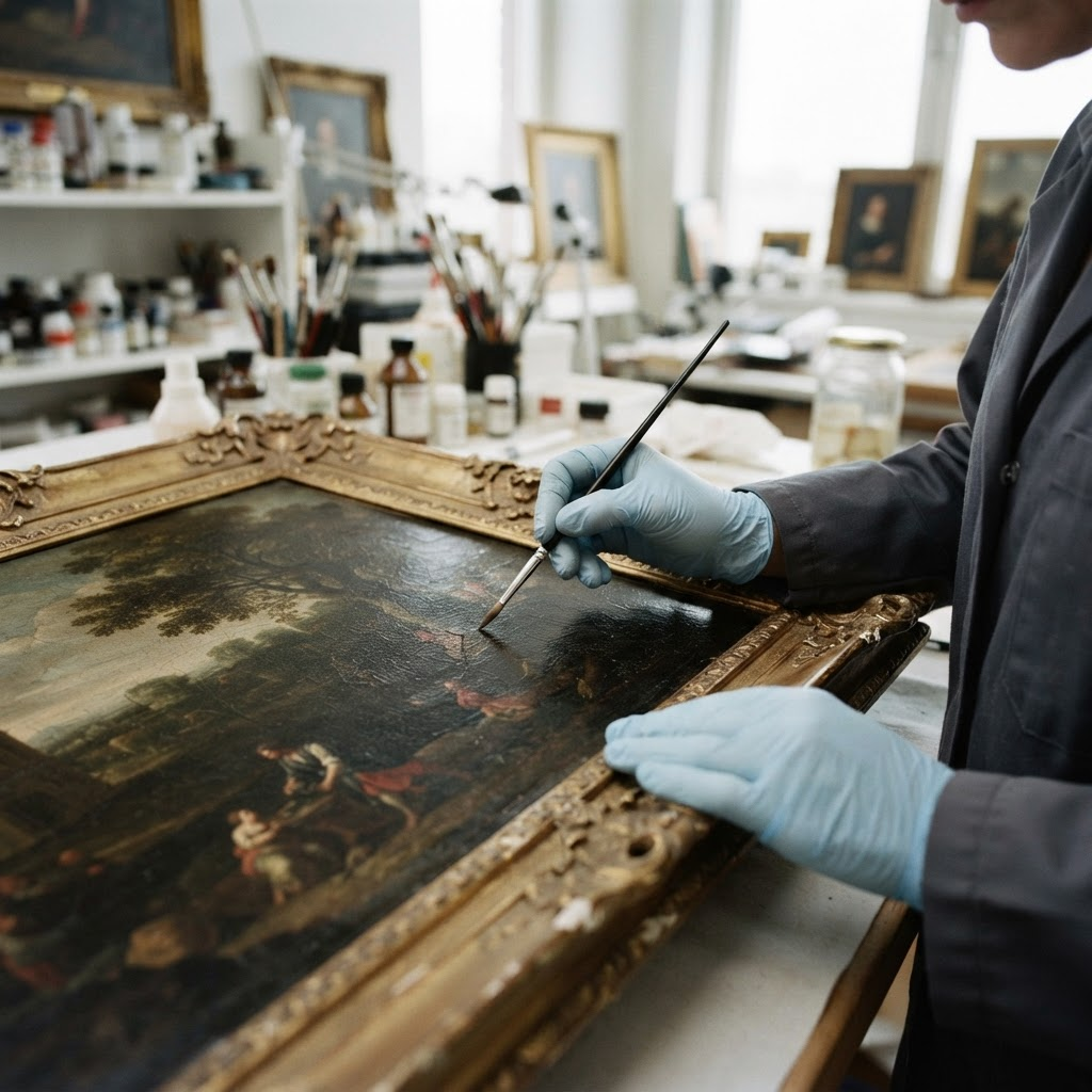 Fine Art restoration work performed by Prism Specialty Restoration